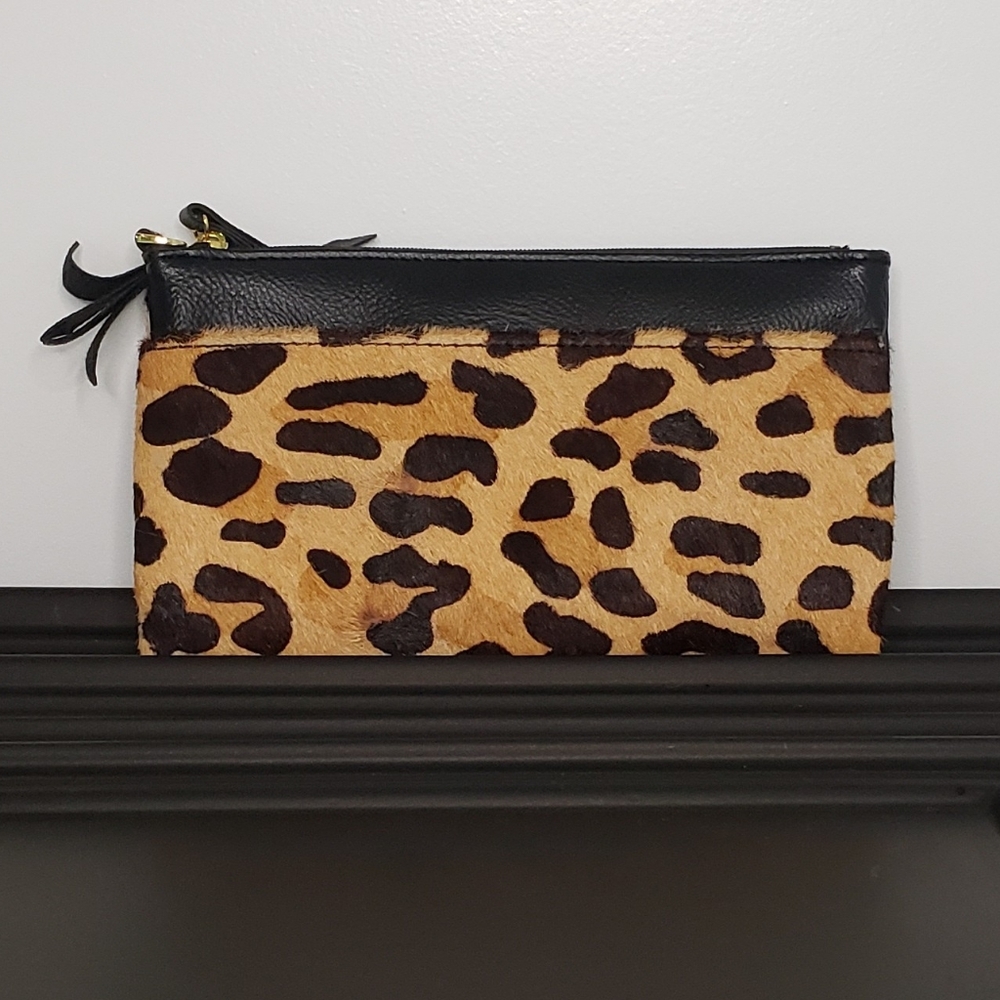 SOLD Genuine Leather Spotted Wristlet